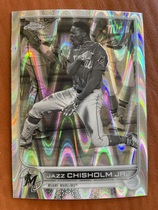 2022 Topps Chrome Sonic Edition Black & White RayWave Refractor #91 Jazz Chisholm Jr.
