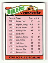 1977 Topps Base Set #211 Oilers Checklist