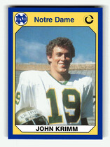 1990 Collegiate Collection Notre Dame 200 #93 John Krimm
