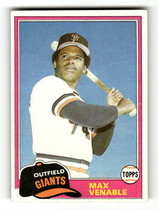 1981 Topps Base Set #484 Max Venable