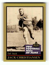 1991 ENOR Pro Football HOF #27 Jack Christiansen