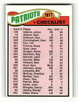 1977 Topps Base Set #216 Patriots Checklist