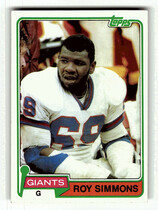 1981 Topps Base Set #454 Roy Simmons