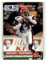1991 Pro Set WLAF Inserts #WL26 Mark Maye
