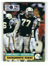 1991 Pro Set WLAF Inserts #WL29 Shawn Knight