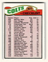 1977 Topps Base Set #202 Colts Checklist