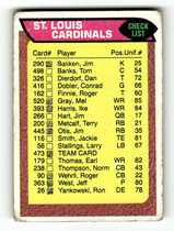 1976 Topps Base Set #473 Cardinals Checklist