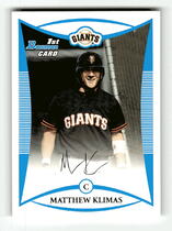2008 Bowman Prospects #BP89 Matthew Klimas