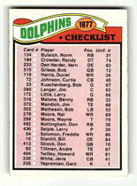 1977 Topps Base Set #214 Dolphins Checklist
