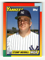 1990 Topps Traded Factory Set (White Stock Back) #74T Stump Merrill