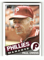 1985 Topps Base Set #92 Paul Owens