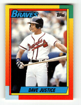 1990 Topps Traded Factory Set (White Stock Back) #48T David Justice