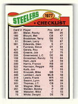 1977 Topps Base Set #222 Steelers Checklist