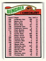 1977 Topps Base Set #205 Bengals Checklist