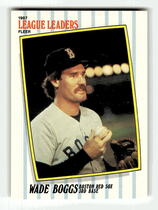 1987 Fleer League Leaders #3 Wade Boggs