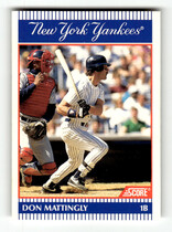 1990 Score Yankees Nat West #2 Don Mattingly
