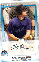 2011 Bowman Prospects #BP34 Ben Paulsen