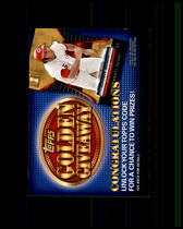 2012 Topps Golden Giveaway Code Cards Unredeemed Series 2 #GGC16 Johnny Bench