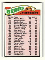 1977 Topps Base Set #204 Bears Checklist