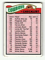 1977 Topps Base Set #207 Cowboys Checklist