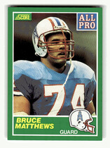 1989 Score Base Set #286 Bruce Matthews