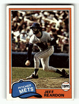 1981 Topps Base Set #456 Jeff Reardon