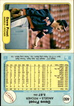 1982 Fleer Base Set #460 Dave Frost