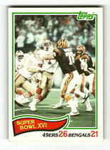 1982 Topps Base Set #9 1981 Super Bowl XVI