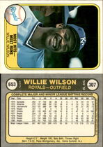 1981 Fleer Base Set #653 Willie Wilson