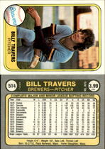 1981 Fleer Base Set #514 Bill Travers