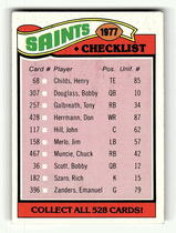 1977 Topps Base Set #217 Saints Checklist