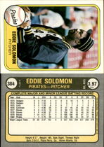 1981 Fleer Base Set #384 Eddie Solomon