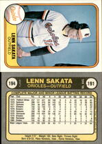 1981 Fleer Base Set #194 Lenn Sakata