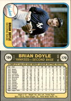 1981 Fleer Base Set #104 Brian Doyle