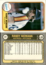 1981 Fleer Base Set #77 Randy Niemann
