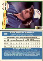 1982 Donruss Base Set #559 Mark Bomback