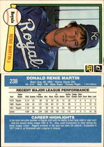 1982 Donruss Base Set #238 Renie Martin