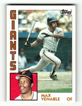 1984 Topps Base Set #58 Max Venable