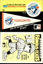 1986 Fleer Team Stickers Pennants Famous Feats #6 Blue Jays