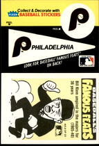 1986 Fleer Team Stickers Pennants Famous Feats #8 Phillies