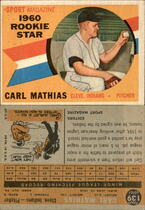 1960 Topps Base Set #139 Carl Mathias