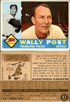 1960 Topps Base Set #13 Wally Post