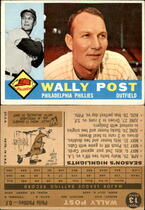 1960 Topps Base Set #13 Wally Post