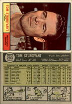 1961 Topps Base Set #293 Tom Sturdivant