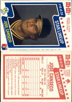 1987 M & Ms Star Lineup #10 Jose Canseco