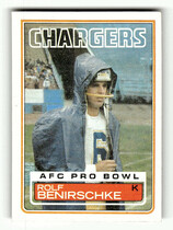 1983 Topps Base Set #371 Rolf Benirschke