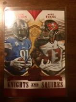 2014 Panini Crown Royale Knights and and Squires Red #4 Calvin Johnson|Mike Evans