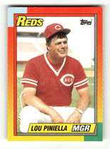 1990 Topps Traded Factory Set (White Stock Back) #96T Lou Piniella