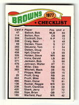 1977 Topps Base Set #206 Browns Checklist