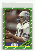 1986 Topps Base Set #201 Dave Krieg